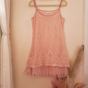 A'reve Blush Lace Tulle Dress